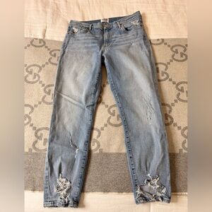 Agolde Light Blue Distressed Stretch Jeans